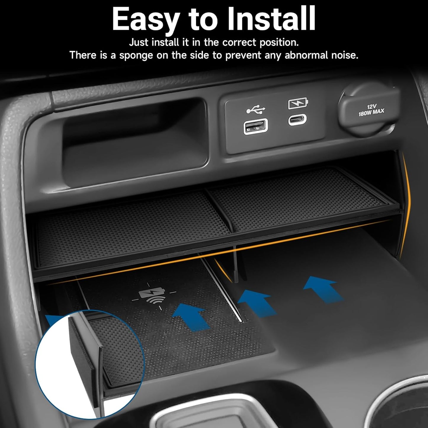 Glove Box Dividers Organizer Compatible with Toyota 2016-2020 2021 2022 2023 Tacoma Accessories Black ABS Material Center Console Organizer