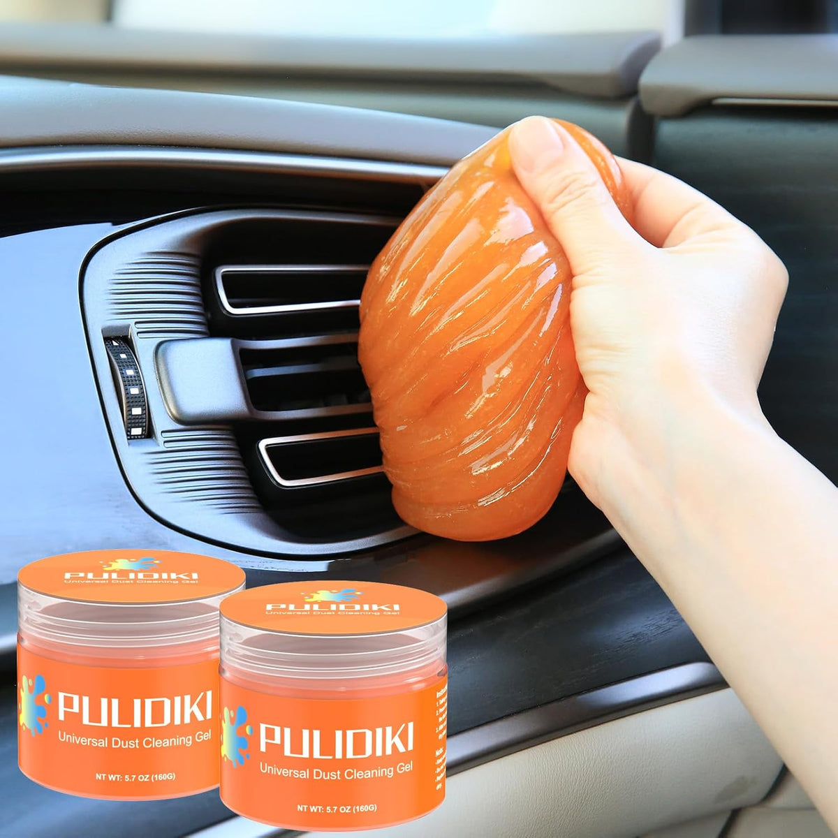 PULIDIKI Car Cleaning Gel Car Cleaning Putty Car Putty Auto Detailing Tools Car Slime Cleaner Dust Cleaning Gel for Car Interior Cleaner Car Cleaning Supplies Cleaning Kit Car Accessories Blue 2Pack
