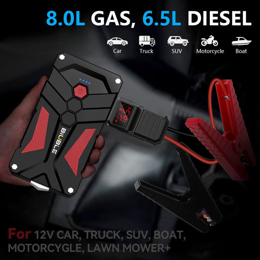 Jump Starter Car Jump Starter Auto Battery Booster Pack 5000A Peak 12V with USB-C Quick Charge,Lithium Jump Box with LED Light(Up to 7.0L Gas or 5.5L Diesel Engine)