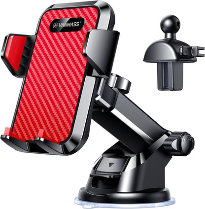 VANMASS【85+LBS Strongest Suction & Military-Grade Ultimate Car Phone Mount【Patent & Safety Certs】 Cell Phone Holder for Dash Windshield Vent for iPhone 17 Pro Max Automobile Accessory Kits,Ink Black