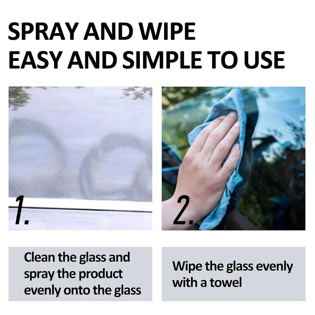 Glass Coating Spray for Car Windshield - Long-Lasting Hydrophobic Protection, Prevent Fogging, UV Shield - Improves Visibility in Rain & Snow - Easy to Apply