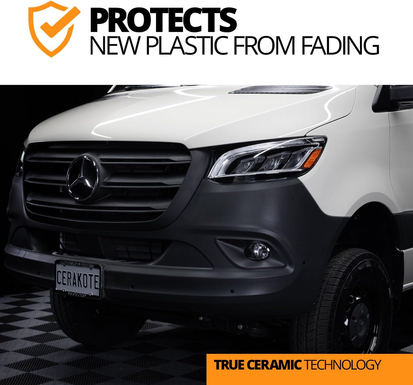 Cerakote Rapid Ceramic Plastic Restorer and Protectant - 50 Wash Rating - Protects New Trim - Restores Faded Plastic - Non-Greasy Finish - Ceramic Spray Coating for Cars and Trucks