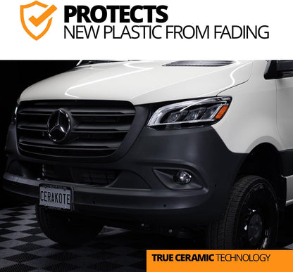 Cerakote Rapid Ceramic Plastic Restorer and Protectant - 50 Wash Rating - Protects New Trim - Restores Faded Plastic - Non-Greasy Finish - Ceramic Spray Coating for Cars and Trucks