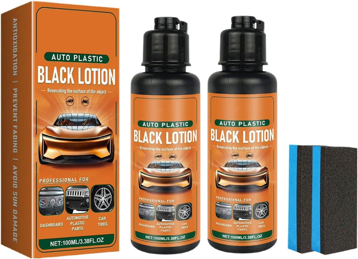 Black Plastic Restorer for Car, Permanent Automotive Plastic and Trim Restorer, Ultimate Exterior Plastic Renovation Lotion, Black Trim Restorer for Cars and Vehicles (1)
