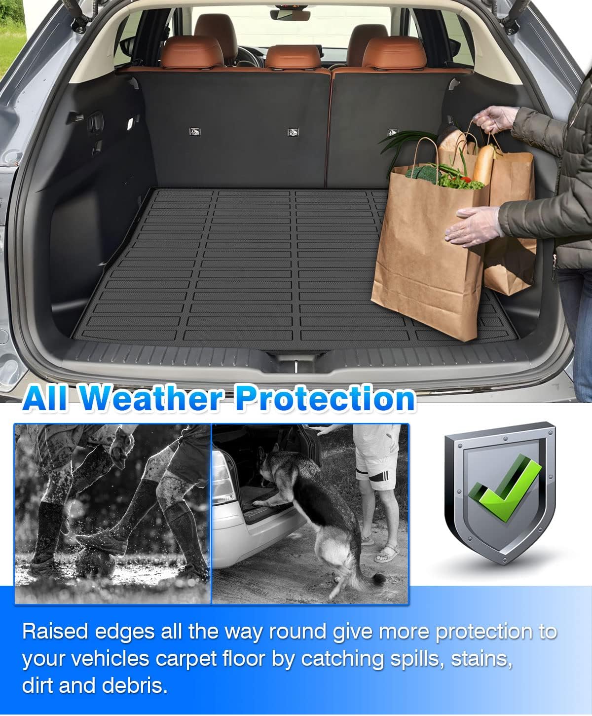 Rav4 Cargo Liner - Trunk Mat for Toyota RAV4 2019-2024 2025, All Weather Cargo Mat for rav4 Accessories, Heavy Duty (Fit for All Models)