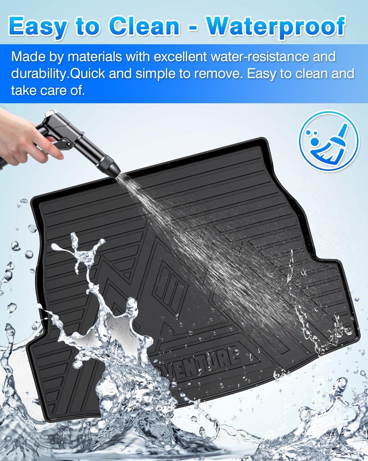 Rav4 Cargo Liner - Trunk Mat for Toyota RAV4 2019-2024 2025, All Weather Cargo Mat for rav4 Accessories, Heavy Duty (Fit for All Models)