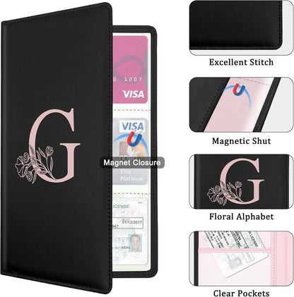 Letter Car Registration and Insurance Holder, with Magnetic Closure for License, Cards and Documents,Vehicle Glove Box Car Organizer, Interior Car Accessories for Women Men (M)