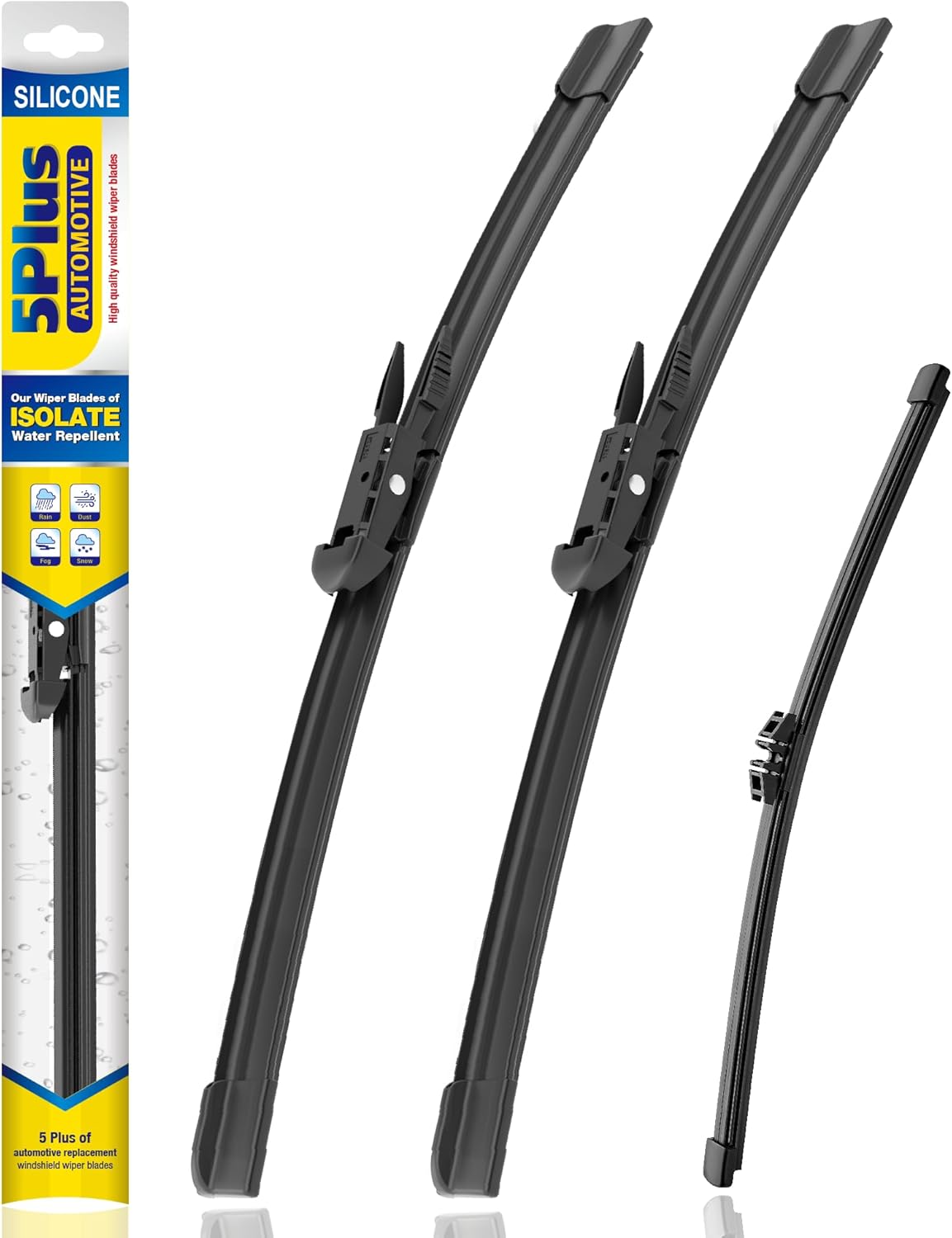 5 PLUS® Silicone Windshield Wipers Replacement for 2007-2014 Ford edge, 2007-2015 Lincoln MKX Wiper Blades(Set of 3),Automotive Replacement Windshield Wiper Blades For My Car-26"/20"/14" - Colors A