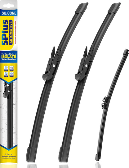 5 PLUS® Silicone Windshield Wipers Replacement for 2007-2014 Ford edge, 2007-2015 Lincoln MKX Wiper Blades(Set of 3),Automotive Replacement Windshield Wiper Blades For My Car-26"/20"/14" - Colors A