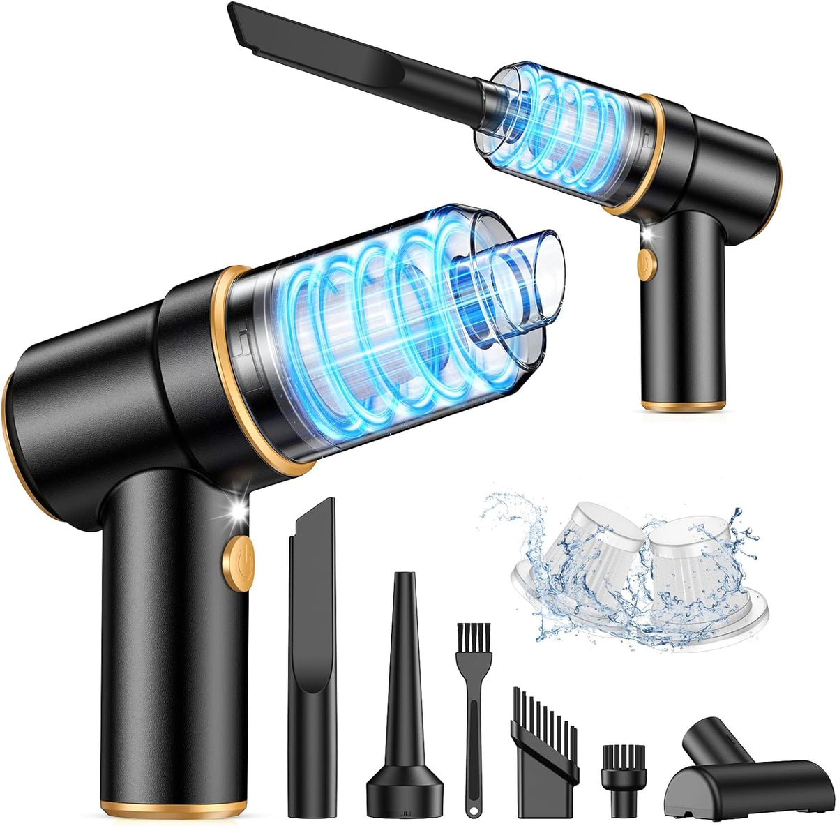 KMM Handheld Car Vacuum Cleaner, 9000Pa Vacuum Cleaner and Air Duster, 120W High Power Hand Held Vacuum with LED Light and Multi-Nozzles for Car, Home, Office, Pet