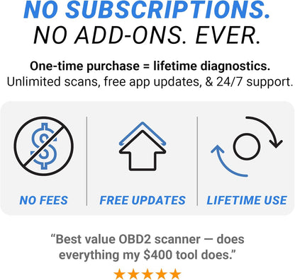 BlueDriver Pro Next Gen OBD2 Scanner – No Subscription, Bluetooth Car Code Reader for iPhone & Android – Diagnose 8000+ Issues, ABS SRS TPMS, Repair Reports, Vehicles 1996+