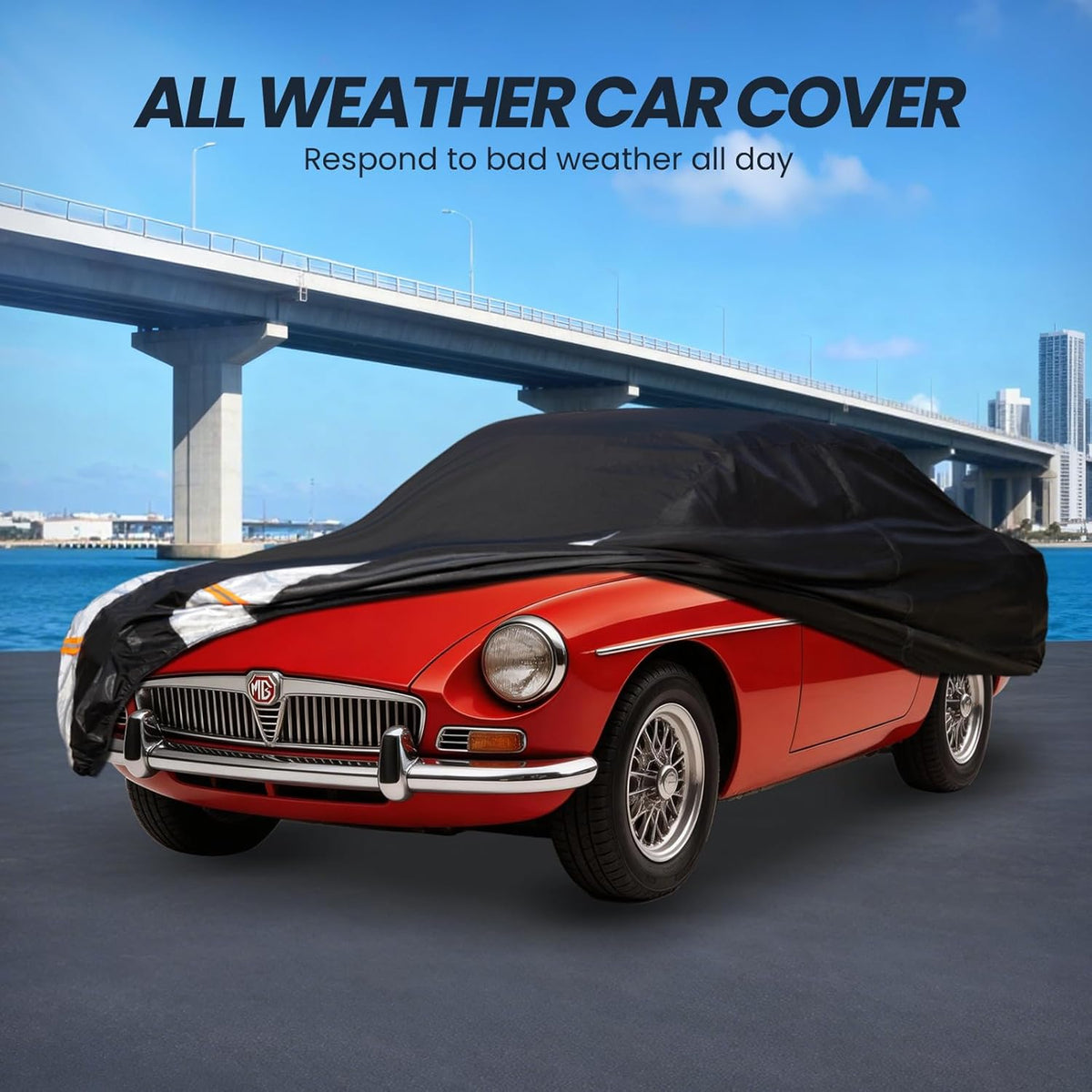 Large SUV Car Cover for Chevy Suburban 100% Waterproof All Weather, Heavy Duty Outdoor Full Exterior Covers Rain Sun Wind UV Protection. - Colors A