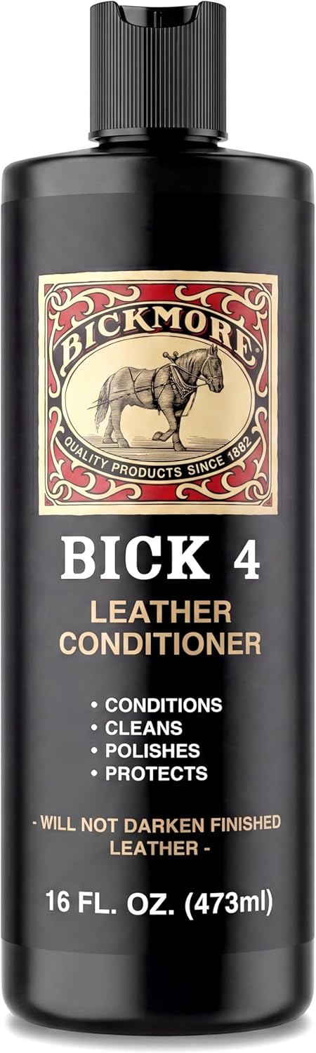Bickmore Bick 4 Leather Conditioner 8 oz - Cleaner & Conditioner - Restore Polish & Protect All Smooth Finished Leathers