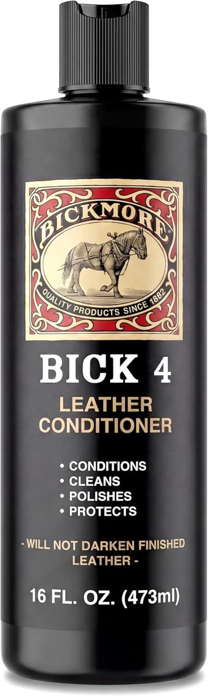 Bickmore Bick 4 Leather Conditioner 8 oz - Cleaner & Conditioner - Restore Polish & Protect All Smooth Finished Leathers
