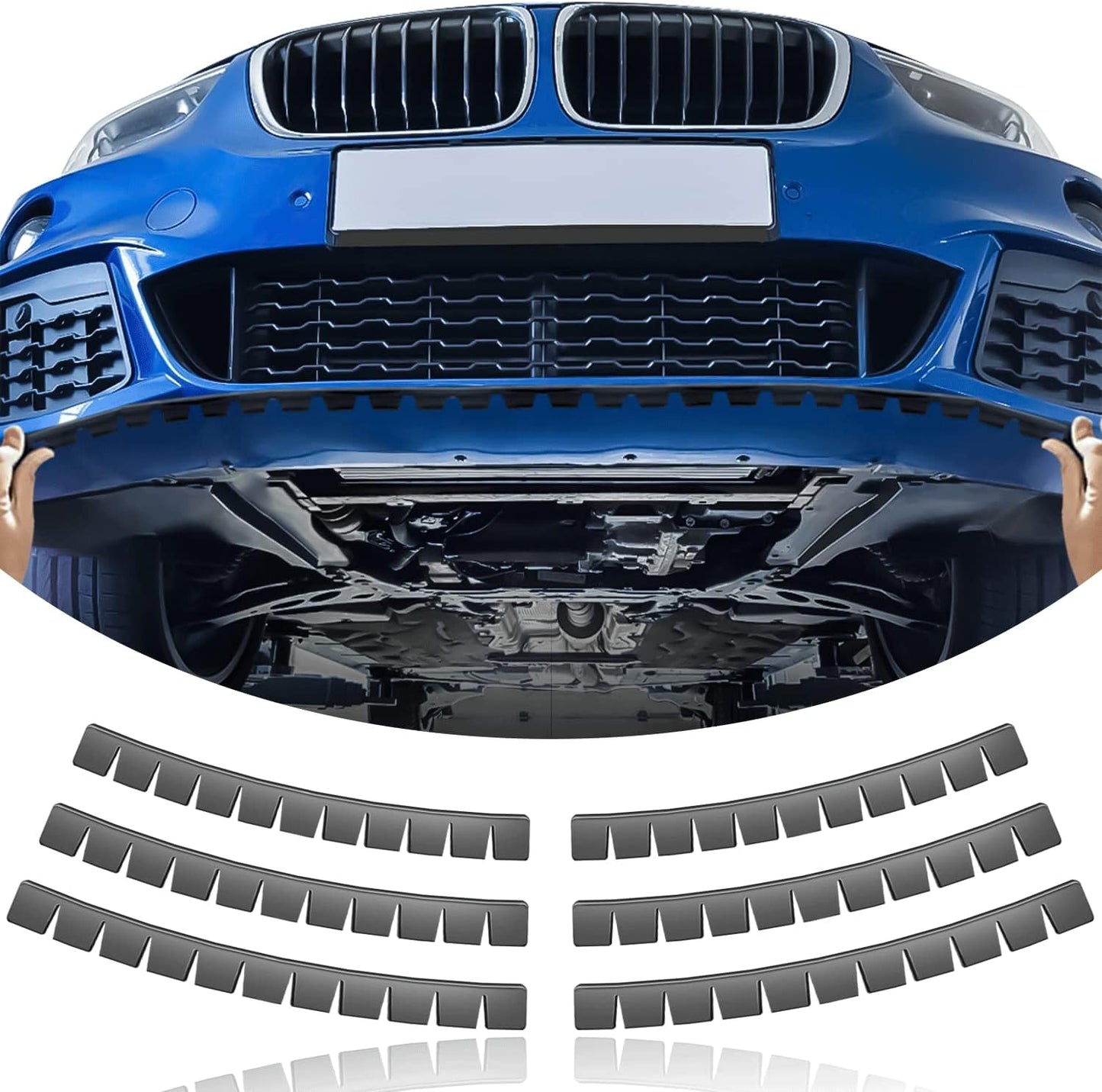 4 Pack Bumper Scrape Guard for Cars Front Bumper Protector Luxury car for Cars Anti-Scratch Bumper Scrape Guard Skid Plate DIY Kit Bumper Buddy