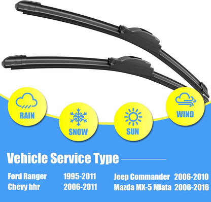 Gavimnal® 28"+17" Silicone Wiper Blades Replacement For Nissan Altima 2007-2015,Maxima 2009-2014,All-Season Front Windshield Wiper Blades(Set of 2)