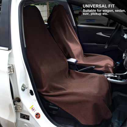 Waterproof Sweating Car Seat Cover for Post Gym Workout, Running, Swimming, Beach and Hiking, Universal Fit Non-Slip Towel Bucket Seat Protector for Cars SUV Trucks, Machine Washable (Grey)