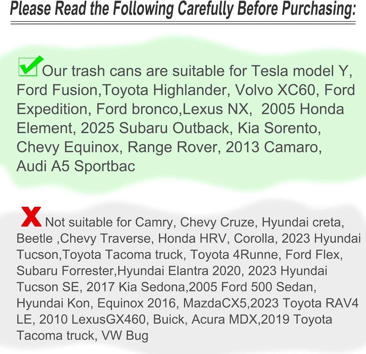 Accmor Car Trash Can with Lid, Mini Auto Dustbin Garbage Organizer Holder 2 Packs, Automotive Storage Container Bin with 60 Pcs Bags for Vehicle, Home, Office