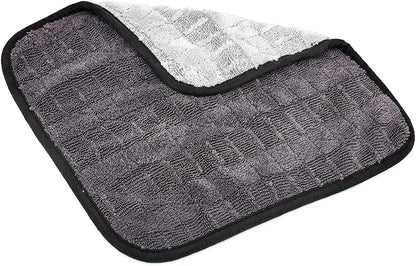 The Rag Company Gauntlet Car Drying Towel, Ultra-Absorbent 70/30 Blend Korean Microfiber, Dries Vehicles Faster Without Scratching, 900 GSM, 30x36 Inches, Ice Grey/Grey, 1-Pack