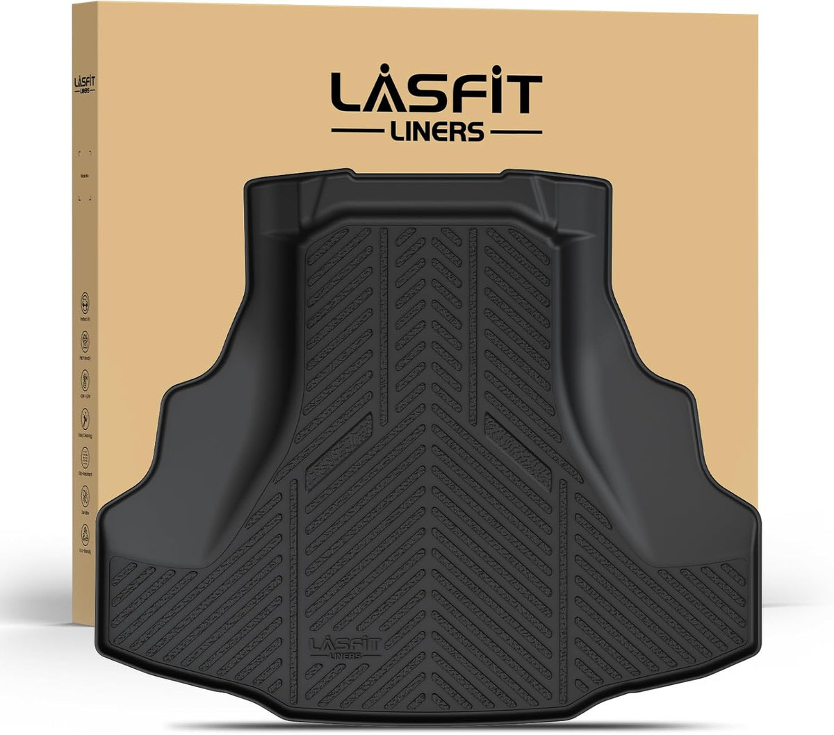 LASFIT Full Set Floor Mats for Honda CR-V 2026 2025 2024 2023 (Gasoline & Hybrid & e:FCEV), All Weather TPE Custom Fit Floor Liners 1st & 2nd Row & Seat Back Mat & Cargo Mat (Upper Position)