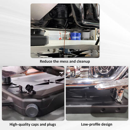 TCT-MOTORPARTS 10 Quart ABS Oil Drain Pan w/Spout Low Profile Fit for Harley Road King Electra Street Road Glide Ultra Limited Dyna Freewheeler CVO Tri Glide Heritage Softail Fat Bob