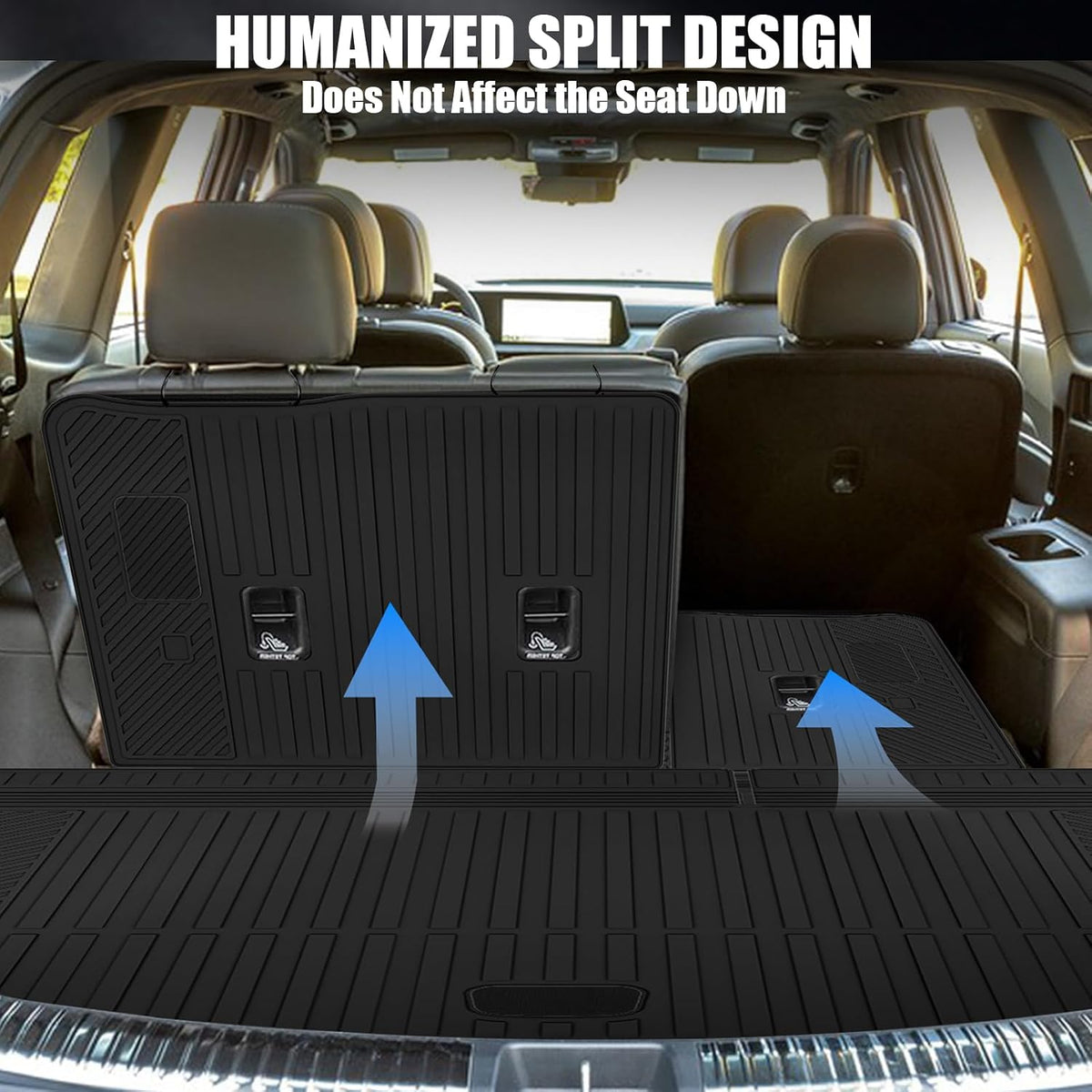 Floor Mats & Cargo Liner & Backrest Mat for 2024 2025 2026 Chevrolet/Chevy Trax All Weather Protection TPE Rubber Full Set Automotive Floor Liners Accessories, Odorless Anti-Slip, Black