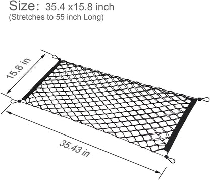 BAILALIBO Cargo Net Stretchable, Adjustable Elastic Trunk Mesh Nets with Metal Hook Universal for SUV, Jeep, Trucks, Car Exterior Accessories for Secure Storage (35.4x15.8 inch)