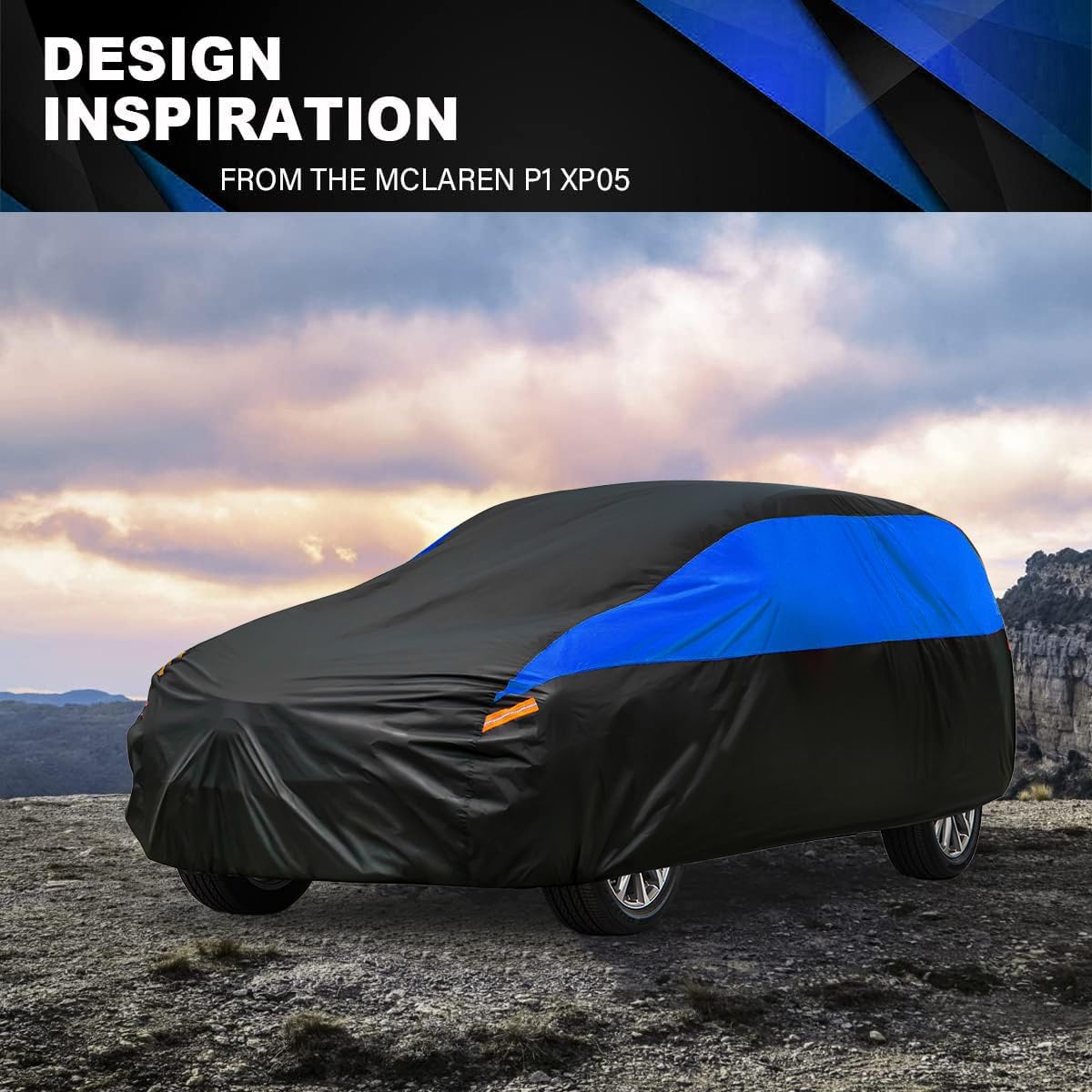 GUNHYI Car Cover for Automobiles All Weather Waterproof, Universal Fit Sedan Chevrolet Corvette, Ford Fusion, Kia Stinger, Nissan Maxima, Buick Regal, Subaru Legacy, Honda Accord etc.