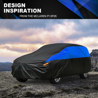 GUNHYI Car Cover for Automobiles All Weather Waterproof, Universal Fit Sedan Chevrolet Corvette, Ford Fusion, Kia Stinger, Nissan Maxima, Buick Regal, Subaru Legacy, Honda Accord etc.