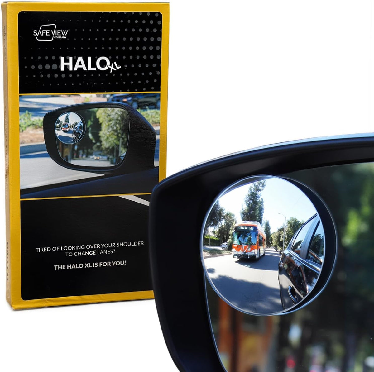 Superfan Blind Spot Mirrors for Cars by Safe View Company – Real Convex Glass for Clear Wide Angle Vision – Safer Lane Changes, Easy Stick-On, Weatherproof & Long Lasting Durability