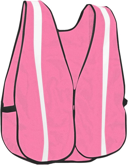 KAYGO High Visibility Safety Vest 1-Inch Reflective Strips Front/Back, KG0008, Breathable Mesh, One Size, Unisex