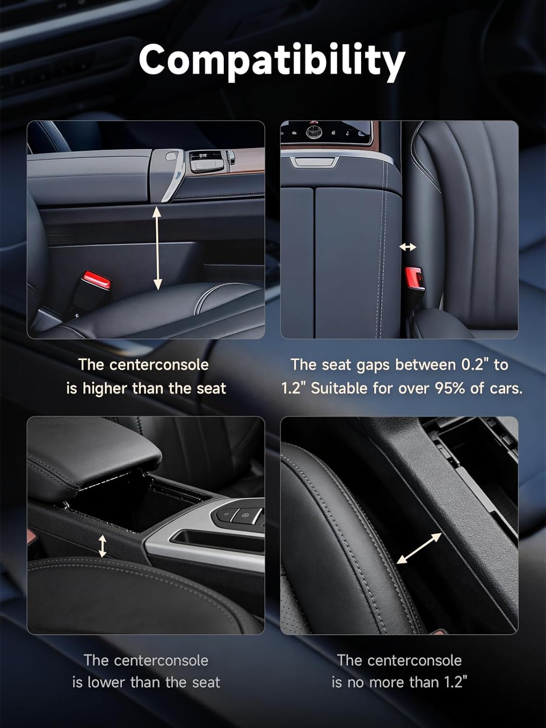 Elecshion Car Seat Gap Filler Organizer with 69W Retractable Car Charger, 2 USB Ports and 2 Charging Cable Car Seat Organizer, Seat Gap Storage Box for Sedans SUV Truck, Car Interior Accessories