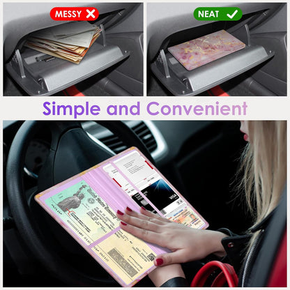 Car Registration and Insurance Holder，Colour Patterns Men Women Car License Document Registration and Insurance Card Holder