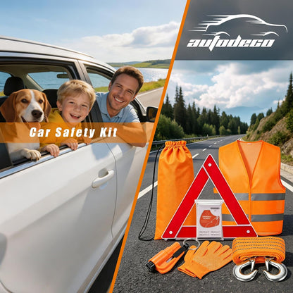 Car Roadside Emergency Kit Automotive Car Safety Kits for Vehicles Woman Man Teen Black