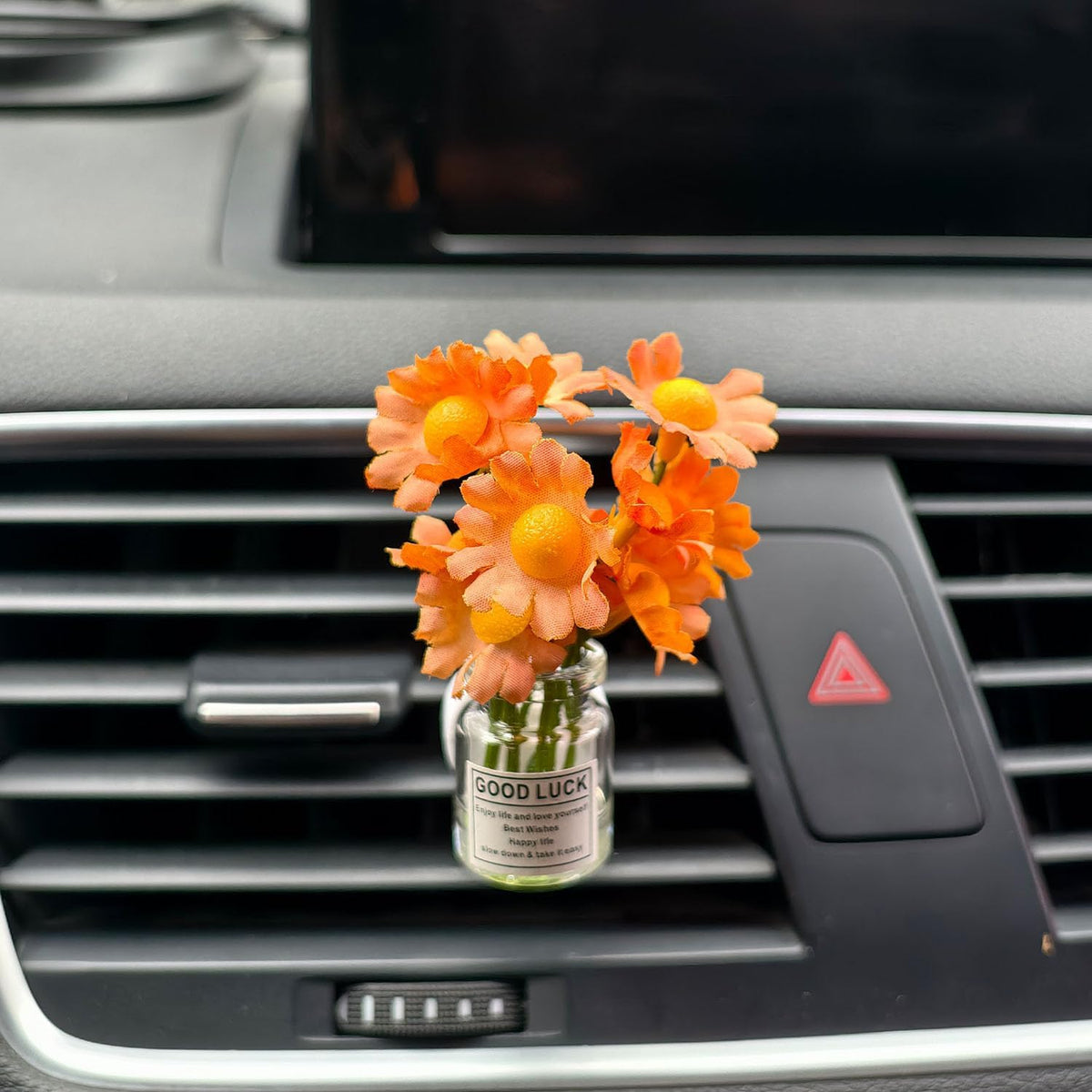 Set of 4 Cute Flower Bouquet Car Air Freshener Vent Clips, Mini Artificial Flowers for Car Air Vent Decoration, Auto Interior Dashboard Ornament Accessories