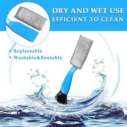 Ziciner 2 PCS Double Head Brush for Car Clean, Soft Auto Interior Duster Detailing Brushes, Universal Vehicle Dashboard Screen, Air Vents, Computer etc Cleaning Tool Accessories (Black)