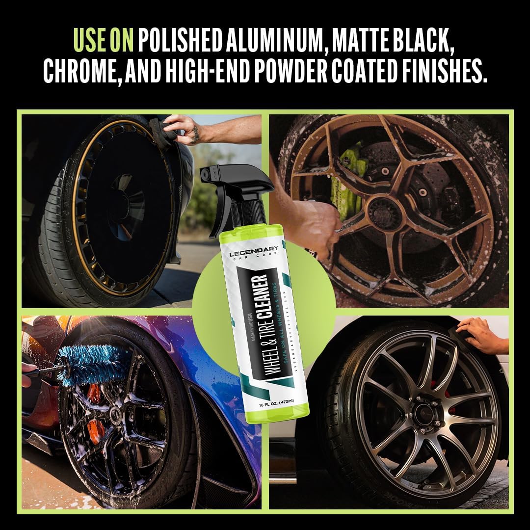 Legendary Wheel Cleaner Spray 16oz - Deep Cleaning Formula for All Wheel & Rim Finishes - Removes Brake Dust, Dirt & Grime