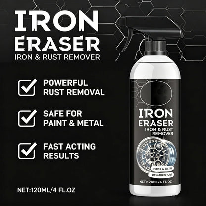 Iron Eraser Rust Remover Spray, Iron Eraser Iron and Rust Remover for Car Wheels and Paint, Fast Acting Rust and Brake Dust Remover, Professional Automotive Surface Cleaning (2PCS)