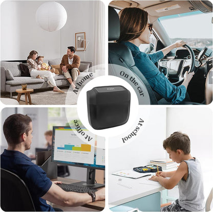 IHOTDER 2PCS Car Trash Can with Lid + 60PCS Garbage Bags,Mini Trash Can Interior Accessories for Door/Seat/Center Console/Home/Office,Multifunctional Car Organizers and Storage (Black)