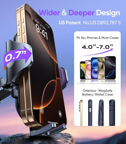 VICSEED 2026 Ultimate Sturdy Car Phone Holder [Upgraded 95+LBS Strongest Suction] Universal Long Arm Cellphone Mount for Car Dashboard Windshield Vent Truck Boat for iPhone 17 16 Pro Max & Android
