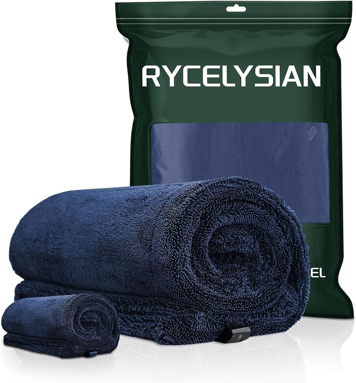 2-Pack 24" x 36" 11.8" x 11.8" Twisted-Loop Car Drying Towel 1500GSM Microfiber Cleaning Cloth for Car Trucks Motorcycles Streak Free Lint Free Ultra Absorbent Washing Cloth for Kitchen Window (Blue)