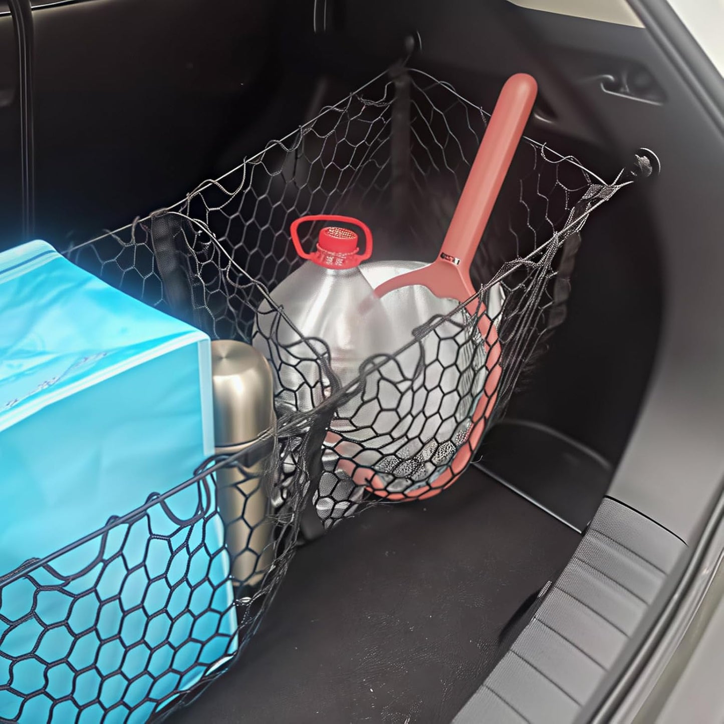 BAILALIBO Cargo Net Stretchable, Adjustable Elastic Trunk Mesh Nets with Metal Hook Universal for SUV, Jeep, Trucks, Car Exterior Accessories for Secure Storage (35.4x15.8 inch)