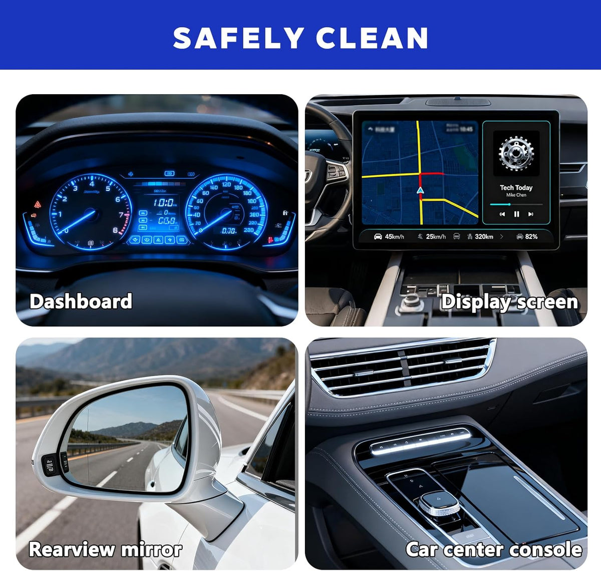 Dashboard Wipes, Car Interior Protectant, Car Protectant Wipes, Car Interior Cleaning Wet Wipes, 60 Count