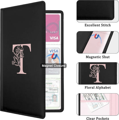 Letter Car Registration and Insurance Holder, with Magnetic Closure for License, Cards and Documents,Vehicle Glove Box Car Organizer, Interior Car Accessories for Women Men (M)