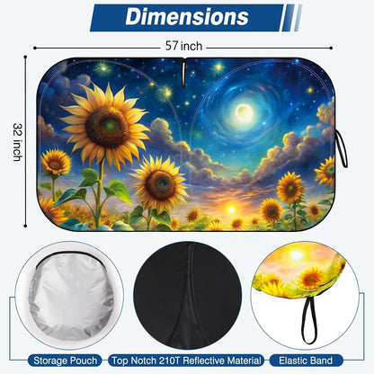 Car Windshield Sun Shade, Foldable Front Window Sunshade Blocks UV Rays, Keep Car Interior Cool, Universal Fit for Hatchback, Truck, SUV, MPV