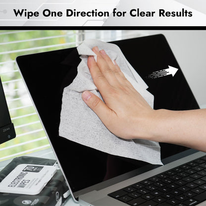 Air Jungles Electronic Wipes Screen Cleaner 70 Count, No Cloth Needed, XL 8"x10" Cleaning for LED Screen, TVs, Computer, Tablet, Phone, Laptops, Monitor, Smart Watch, Headphone and Gaming Equipment