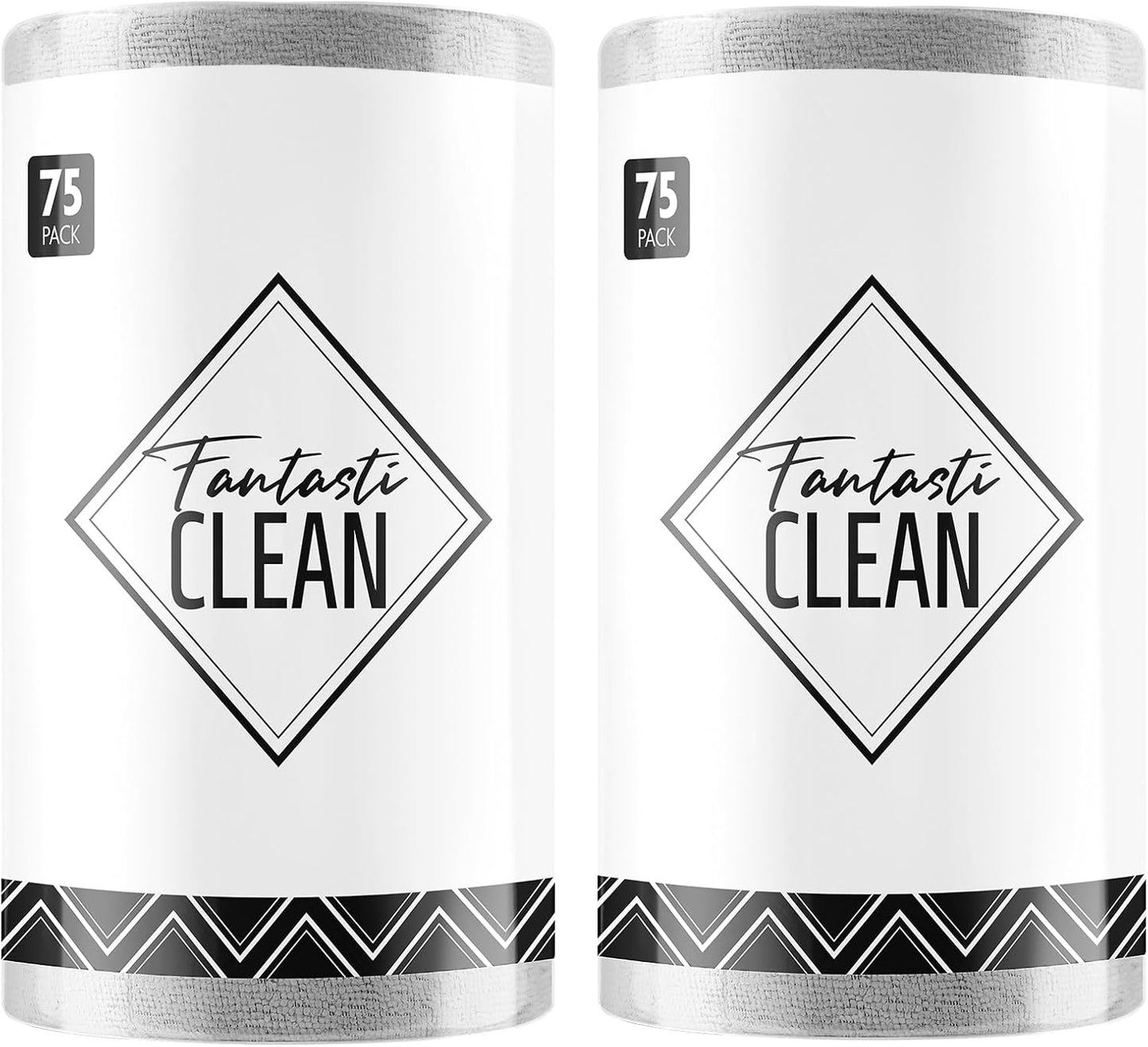 Fantasticlean Microfiber Cleaning Cloth Roll -75 Pack, Tear Away Microfiber Towels, 12" x 12", Reusable, Washable, Scratch Free, Ultra Absorbent for All-Around Cleaning Supplies (DimGray)