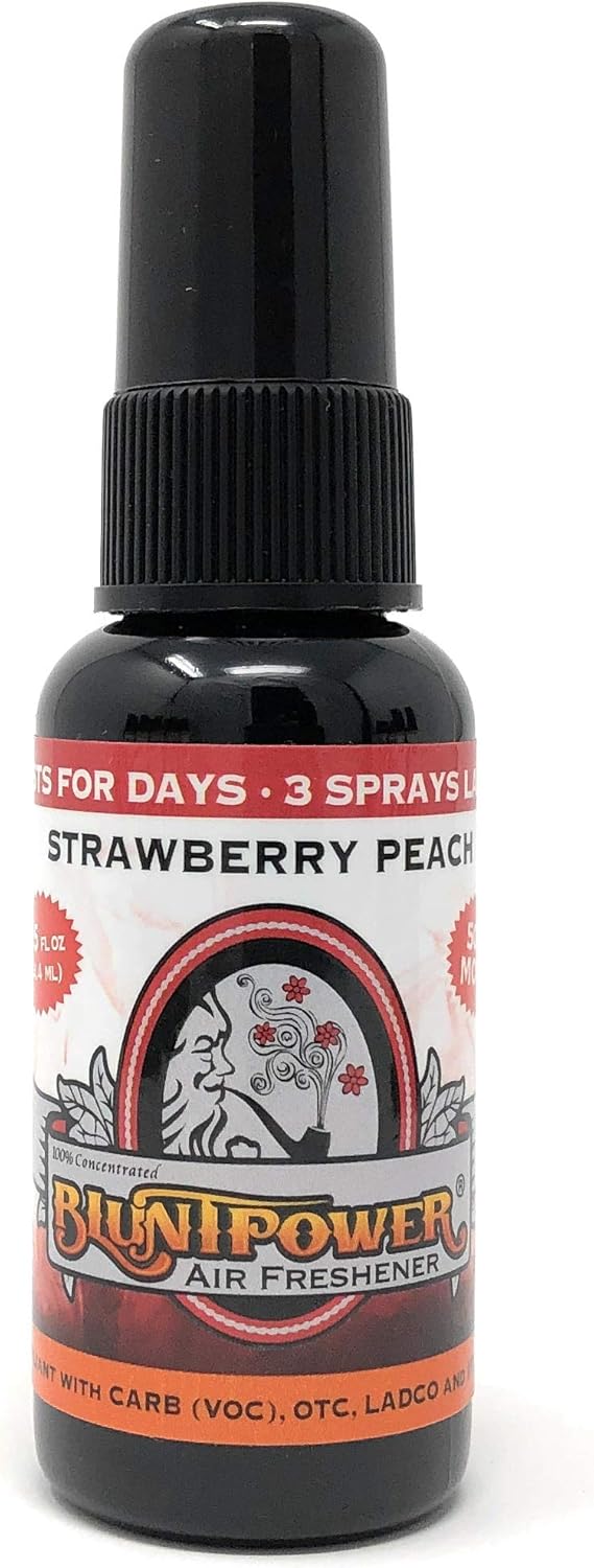 BluntPower (Baby Powder, 1 Pack) Concentrated Air Freshener Spray - Oil-Based Room Diffuser Spray - Long-Lasting Bathroom Scent, Car Freshener & Odor Eliminator - Colors A