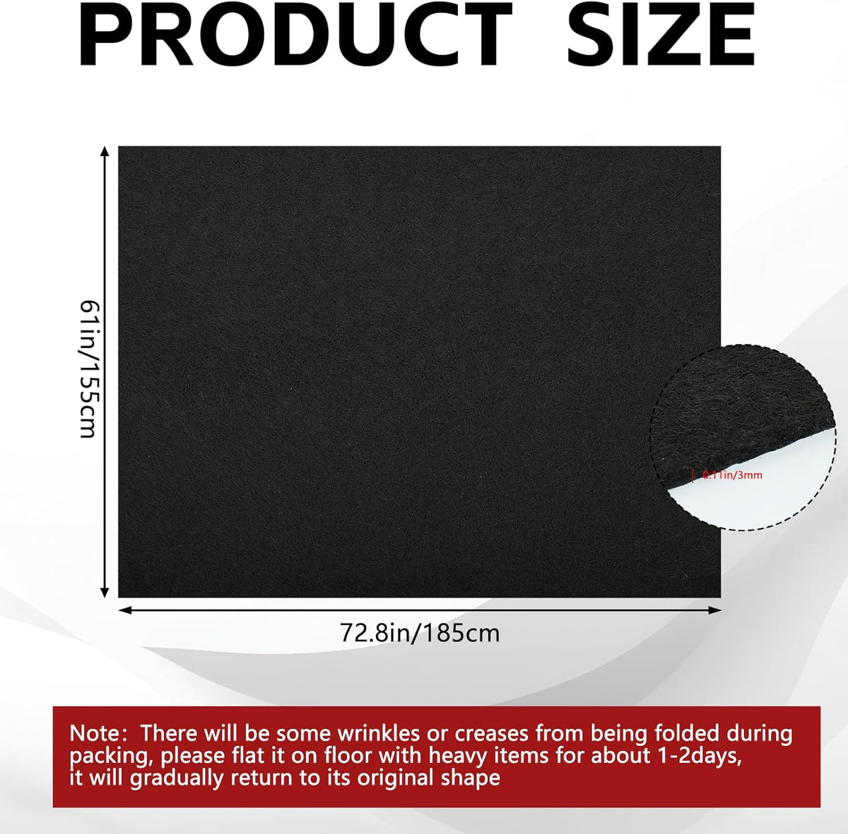 Universal Cargo Liner Mat, 61" x 72.8" Felt Cargo Liner Trunk Mat with Non Slip Backing, Protective Dog Seat Cover to Protect Vehicle Interior for SUV Trucks Vans and Cars, Waterproof