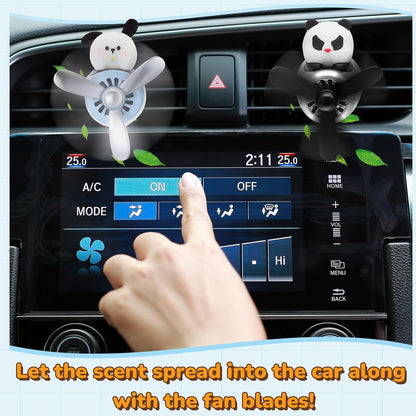 Tallew Car Air Freshener Cute Duck Car Vent Clip Diffuser with Rotating Propeller Outlet Vent 2.5" x 2.4" x 2.1" Easy to Install Included 2 Scents Aroma Tablets Aromatherapy Ornament Auto Accessories